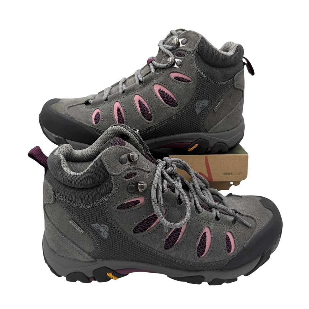 EMS Journey Mid WP Shoes Womens Size 7.5 Charcoal Gray Waterproof Vibram Hiking
